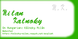milan kalnoky business card