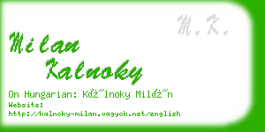 milan kalnoky business card